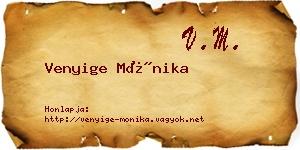 Venyige Mónika névjegykártya